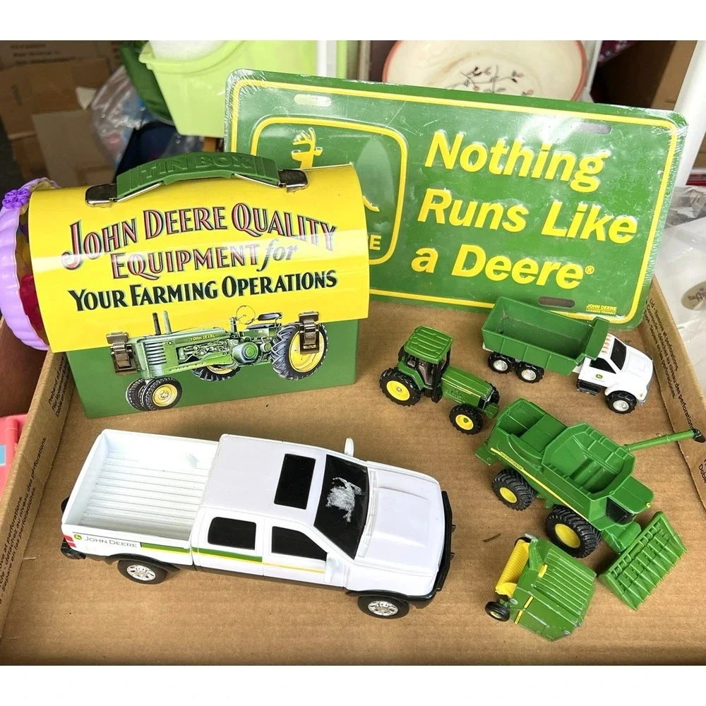 John Deere Tractors ERTL Toys Lunch Box Sign Combine‎ Tractor Truck - Lot of 13